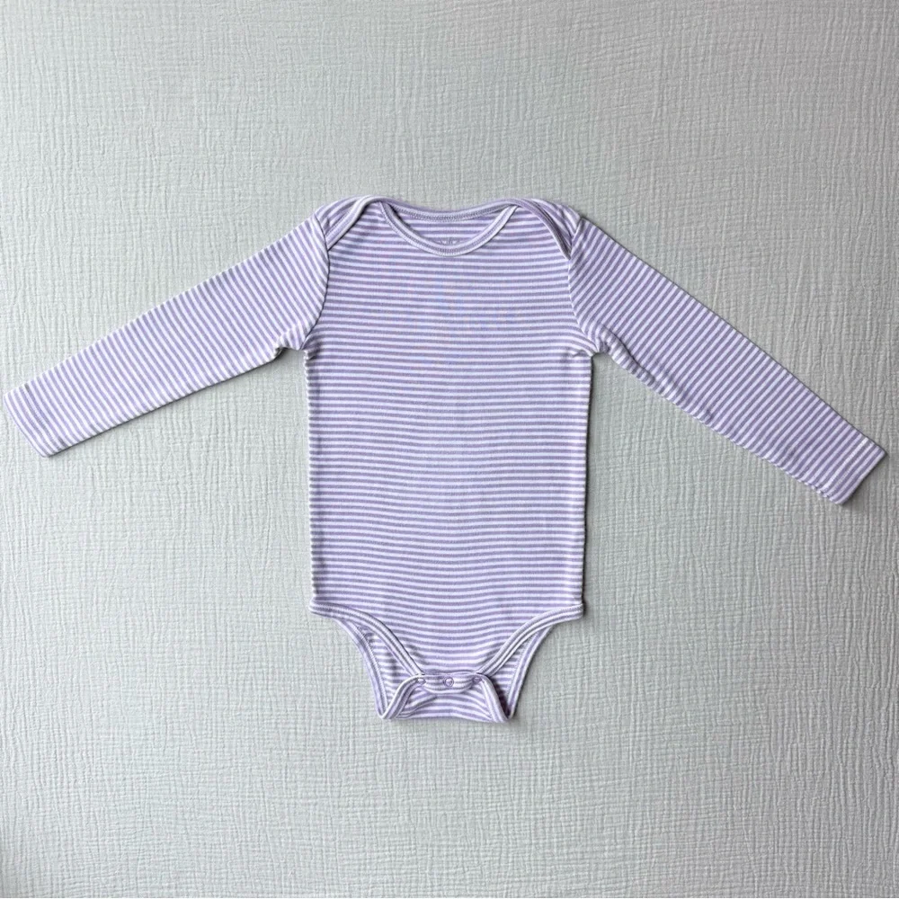 Primary Purple Striped Longsleeve Bodysuit 18-24m